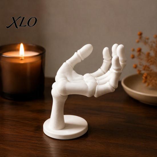 Halloween Table Decoration Skeleton Hand Jewelry Stand, Gothic Style Ring And Necklace Multifunctional Accessory Display Holder, 3D Printed