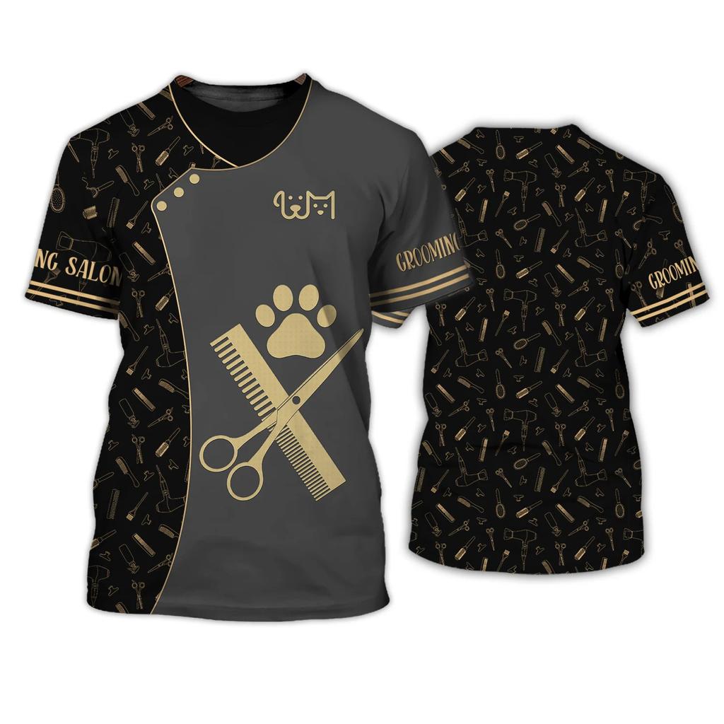 Футболки для грумеров для собак, кошек, груминга, уличная одежда с 3D принтом, мужская и женская модная футболка большого размера, футболки для косплея, топы, униформа, одежда