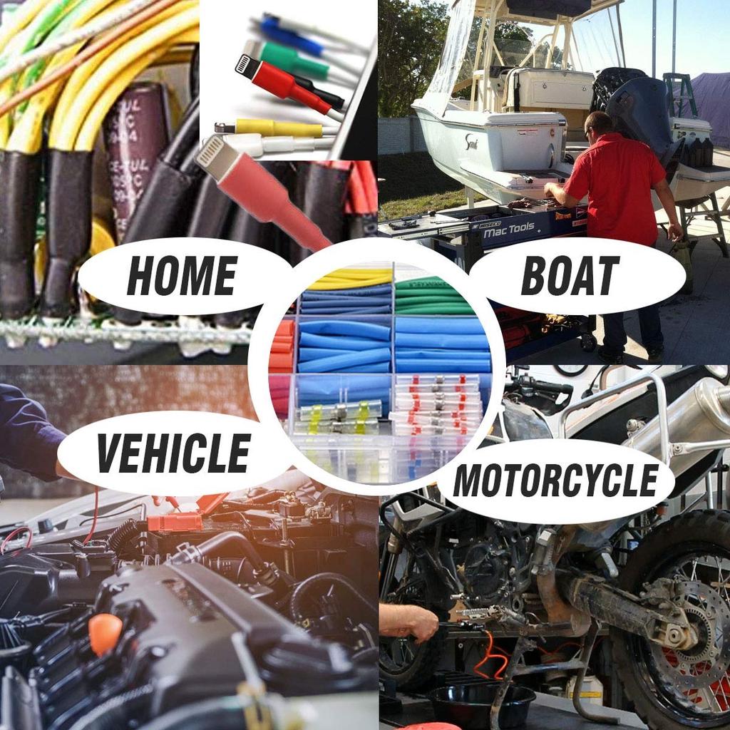 127/164/328/530шт 2:1 комплект термоусадочных трубок с изоляцией из полиолефина, набор проводов и термоусадочных трубок в ассортименте(Нет коробки)