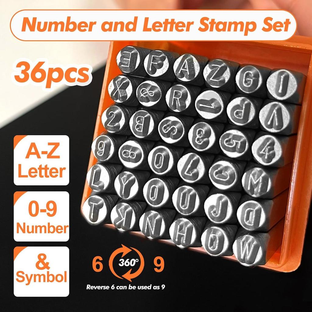 37 Pcs Letter Punch Set Number Stamping Set Stamping Tool For Leather Crafting Jewelry Engraving And Metal Stamping