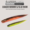 LUREPEAK Light Dance Soft Bait: Black Needle Tail Worm Lure for Bass & Mandarin Fish.