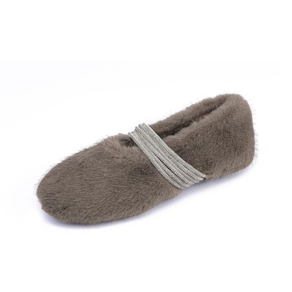 Winter New Thick-soled Fluffy Shoes Women Wear Fashionable Warm Cotton Shoes Korean Version Versatile Sparkling One-word Women's Shoes