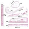 6pcs/set French Curve Ruler Durable Plastic French Metric Ruler Measure Dressmaking Drawing Template Craft DIY Sewing Tools