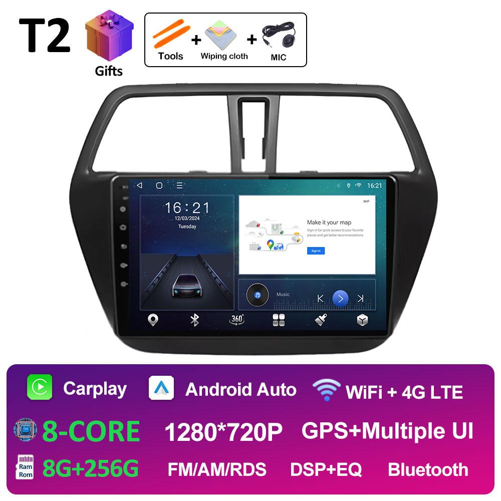 Умная система Android 14 для Suzuki SX4 S-Cross 2014 2015 2016 2017 беспроводной Carplay Bluetooth QLED IPS экран WIFI авто инструменты 4G