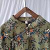 Johnature Женские винтажные куртки с длинным рукавом и зеленым принтом с цветочным принтом, весенние куртки на пуговицах