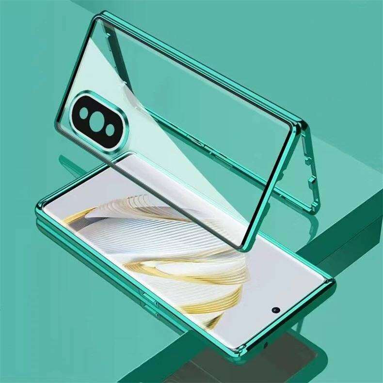 Магнитный чехол для Huawei nova15 nova 14 13 12 11 10 9 SE Pro Ultra с металлическим каркасом, двусторонняя крышка из закаленного стекла, бамперы для телефона