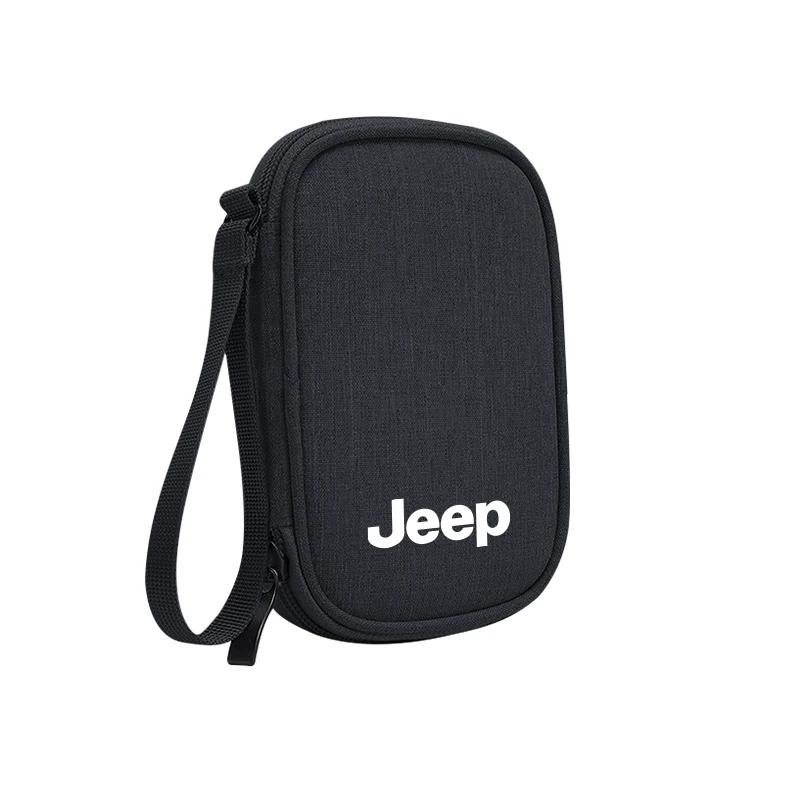 Для автомобиля Jeep Кабельный Привод Наушники Зарядное Устройство Портативная Сумка Для Хранения Для Jeep Grand Cherokee Wrangler JK Gladiator Compass Renegade