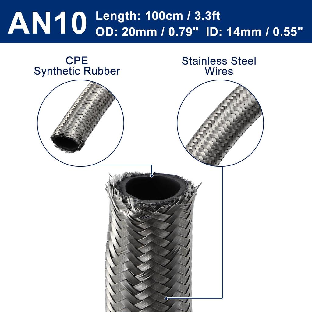 X AUTOHAUX AN10 Fuel Line Hose 1M Fuel Line Hose Fuel Gasoline Hose Fuel