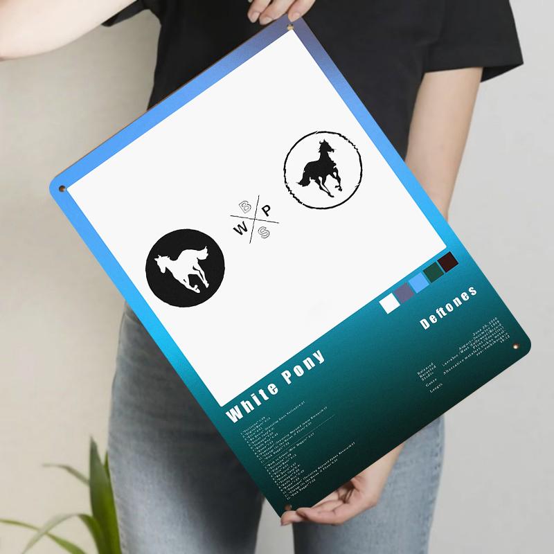 Deftones White Pony Album Art Metal Wall Decor Music Band Logo Iron Painting for Home Bar Decoration
