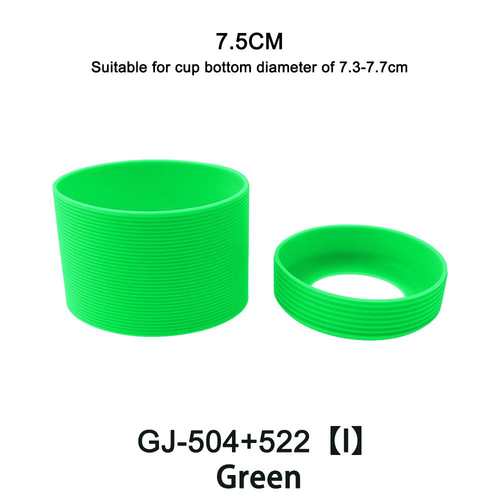 2Pc/Set 7.5cm 15 Colour Threaded Soft Silicone Cup Sleeve And Bottom Suit Heat Insulated Anti Slip Good Toughnes Odorless