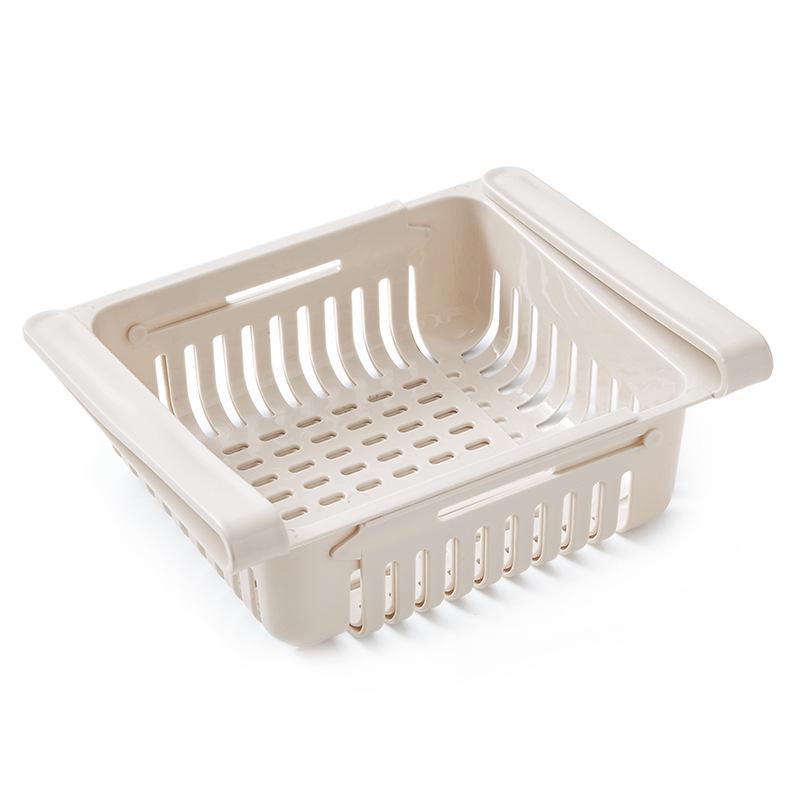 1pc Fridge Drawer Basket Refrigerator Organizer Kitchen Rack Adjustable Stretchable Freezer Storage Fridge Holder