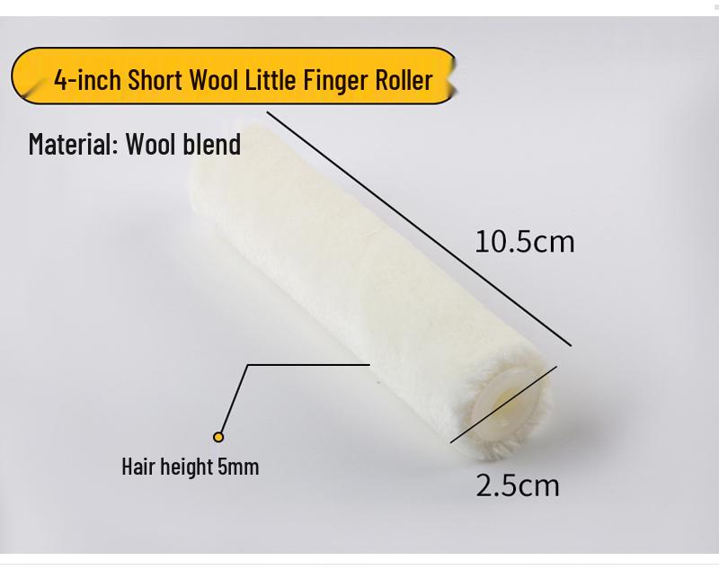 4'' & 6'' Mini Finger Roller Brush Set for Trim and Repair with Wool Roller Holder for Latex Paint