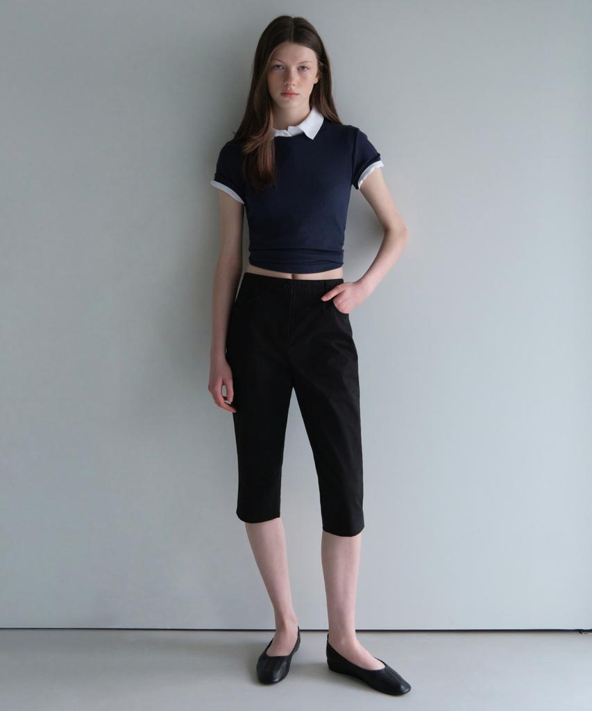 MUSINSA STANDARD WOMAN Women'S Cotton Capri Pants [Black]