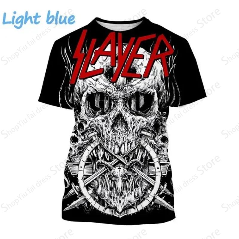 Футболка с графическим принтом для мужчин и женщин Rock Band Slayer, футболка с 3D-принтом, модная футболка с коротким рукавом для детей, топы в стиле хип-хоп, футболки Heavy Metal