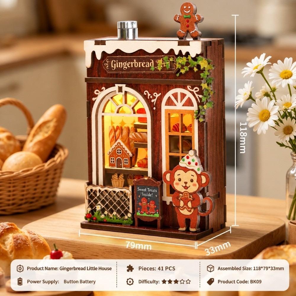 Wooden Refrigerator Magnet Battery-powered Refrigerator Stickers Home Decor