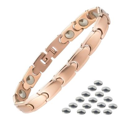 Браслет из титана и германия Чистота германия 14 гран 6 мм Тип крышки Твердый зернистый браслет из розового золота Здоровье Популярные браслеты Мужские 99,999%