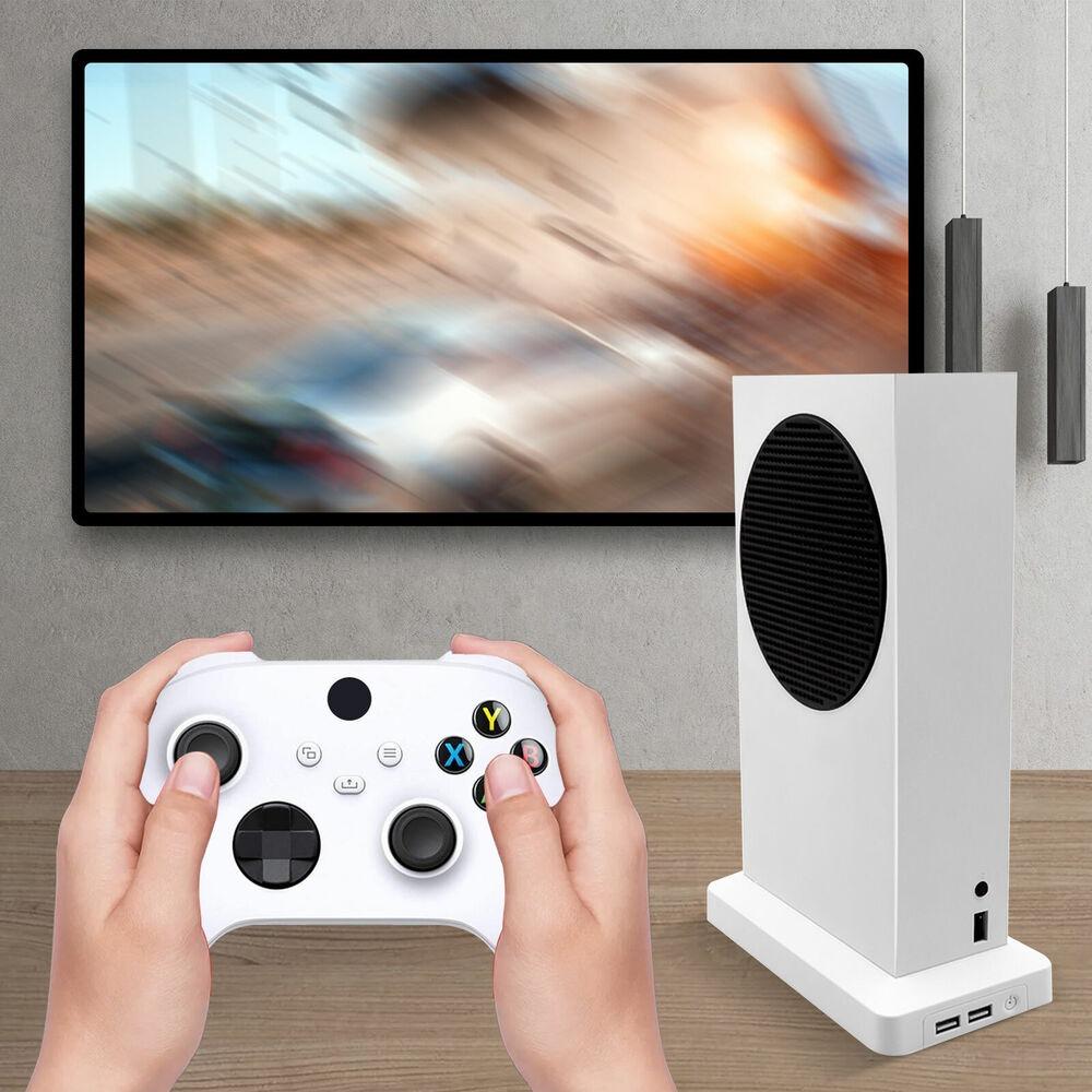 Охлаждающий вентилятор, совместимый с консолью Xbox Series S, вертикальная охлаждающая подставка с 2 высокоскоростными вентиляторами охлаждения и 2 дополнительными портами USB (Только для Xbox Series S)