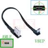 USB-кабель Micro USB (папа) на USB (папа) с углом 90 градусов вверх, вниз, влево, вправо, для передачи данных и зарядки, длина 5 см - 100 см