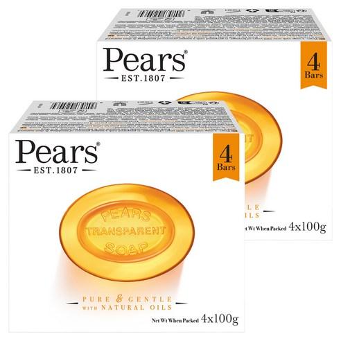 Pears Pure & Gentle Soap Bar with Natural Oil Soap, 100g x 8 pcs
