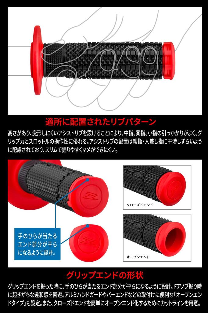 ZETA Racing D4917 Edge Grip, Бело-черные, Закрытые концы, Диаметр ручки 0,9 дюйма (22,2 мм), Общее количество