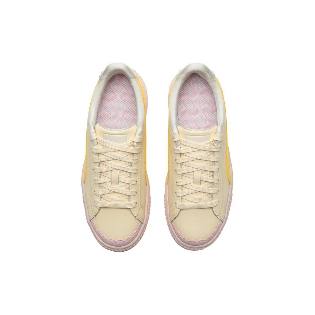 Puma Platform Lightweight Breathable Low-Top Sneakers Women Sneakers Pink Yellow 398910-02