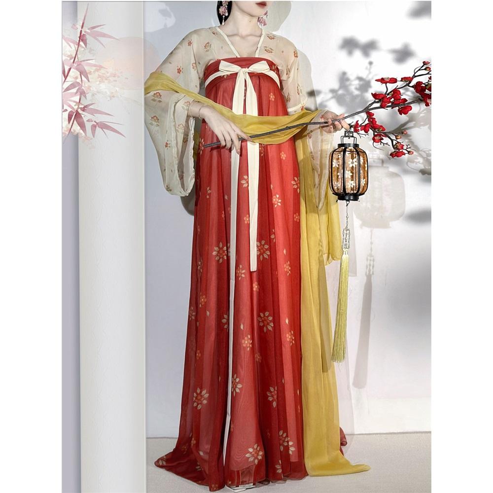 Restore The Chinese Tang Dynasty Style Hanfu Women, Breast-length Skirt Suit For Women