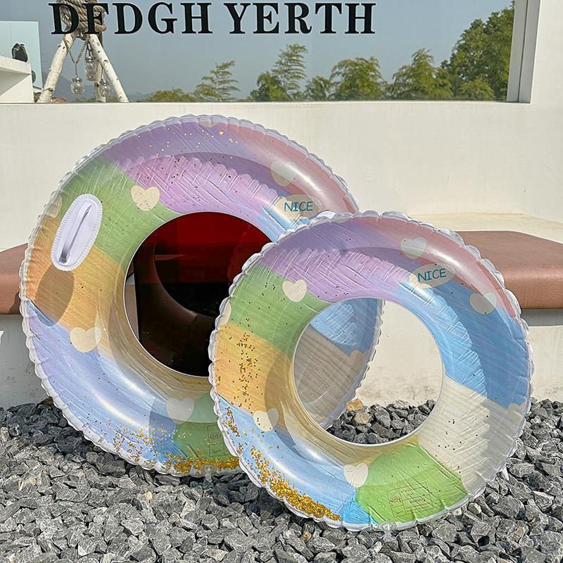 New Shiny Fashion Oil Painting Swim Ring For Kids And Adults Wholesale Water Sports Equipment