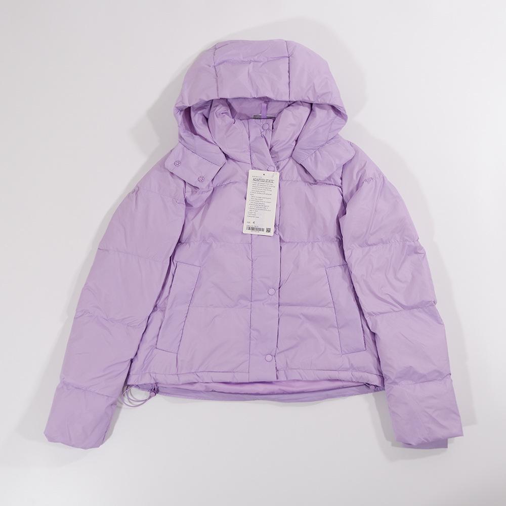 Куртка с капюшоном Lulu Short из утиного пуха, устойчивая к холоду: 4-сетчатый пуховик, съемный и теплый для фитнеса осенью/зимой