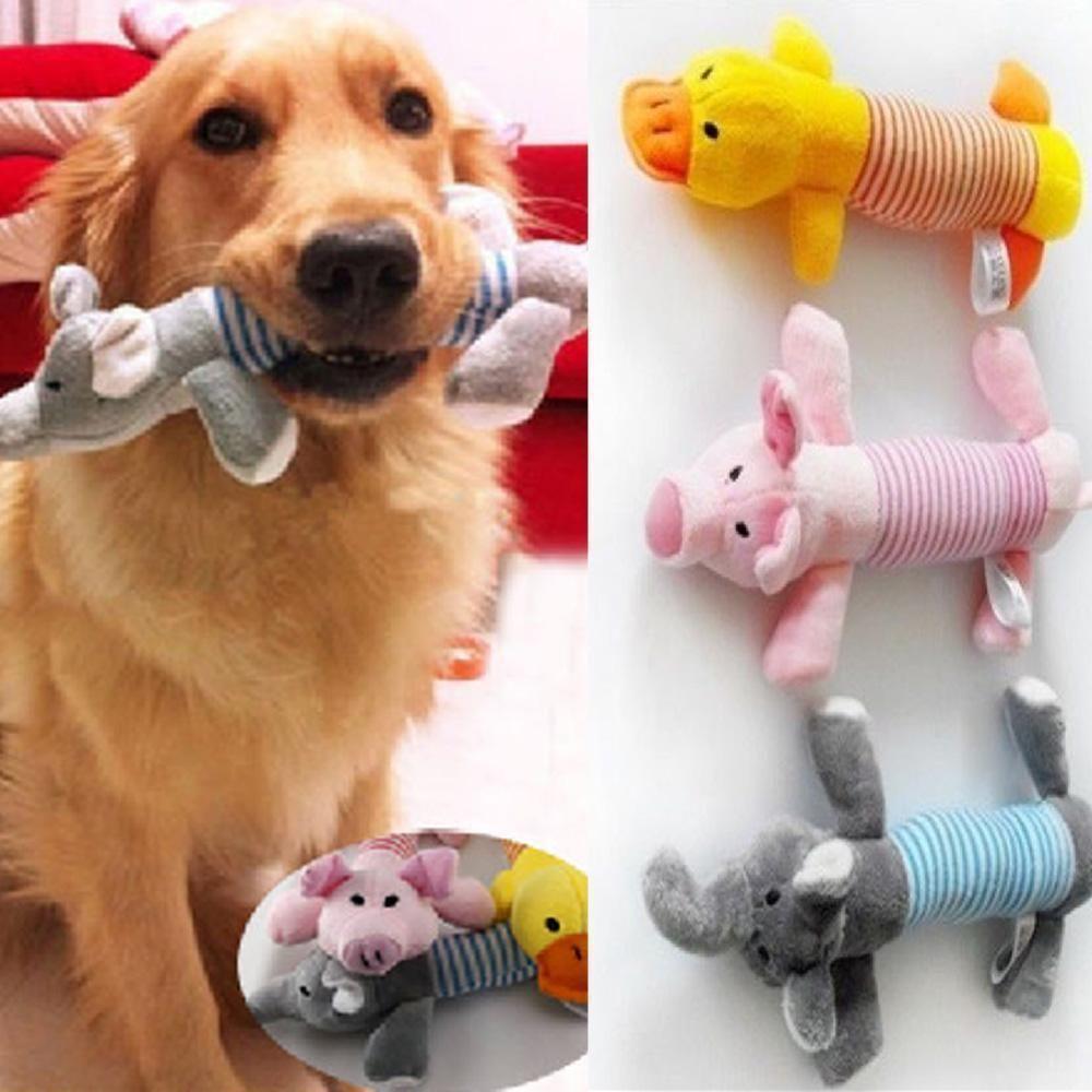 Cute Squeaky Puppy Pig Elephant Duck Chew Squeaker Dog Toys Plush