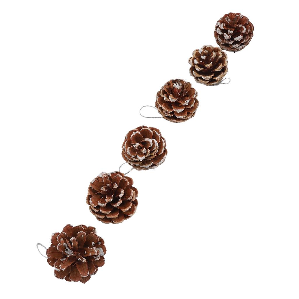 48pcs Christmas Pine Cones Ornaments with String Rustic Pine Cones Fall Decoration for DIY Crafts