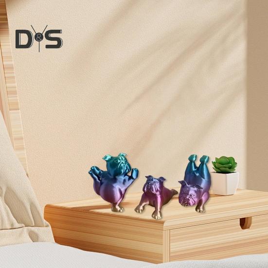 3D-печатная фигурка бульдога для йоги, статуэтка собаки, скульптура животного, домашний офис, книжная полка, украшение для рабочего стола, подарки для любителей собак