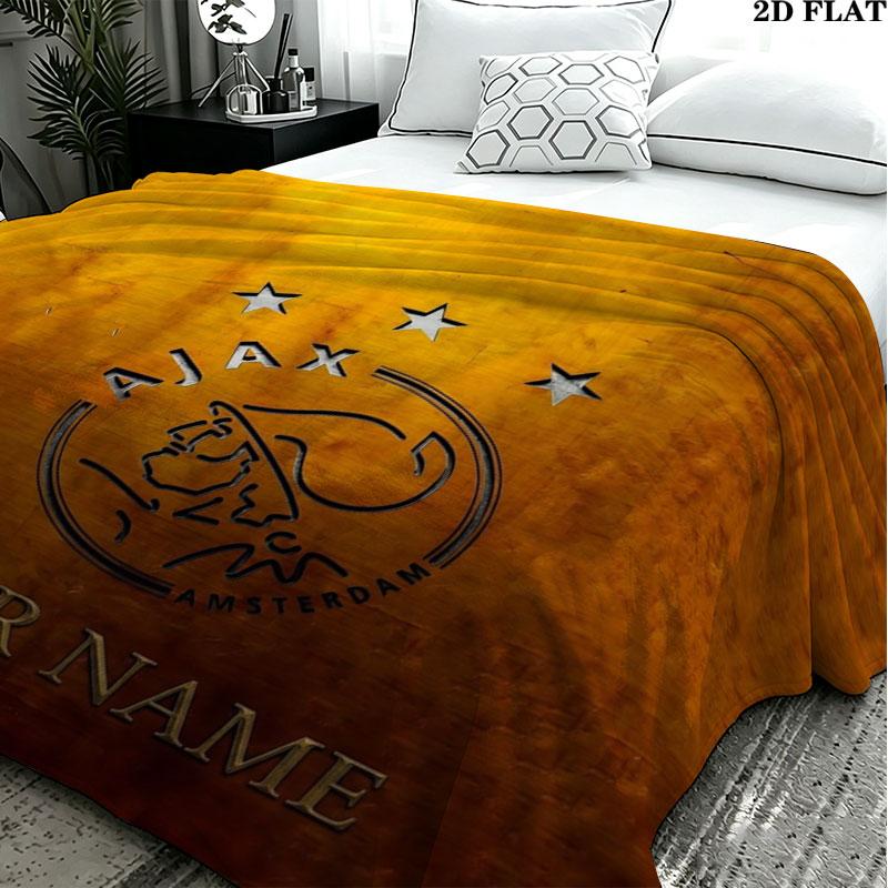 1PC AFC Ajax Custom Name Patterned Flannel Blanket Suitable For All Seasons for Home Decor Warmth and Comfort Gifts Holiday Present