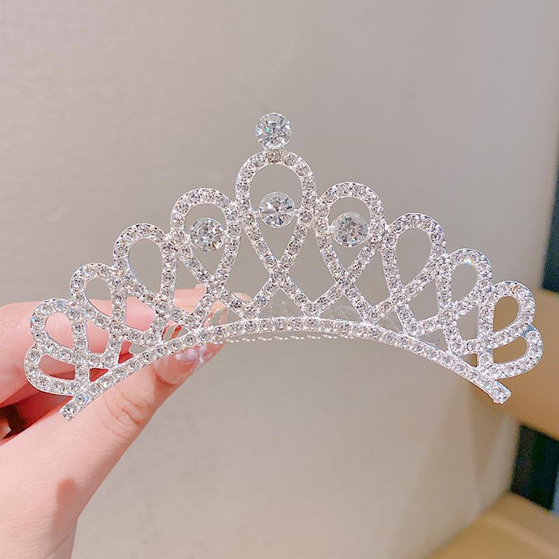 Большая повязка на голову с короной для девочек, принцесс, подарок на день рождения для маленькой девочки, повязка на голову с короной, головной убор с кристаллами