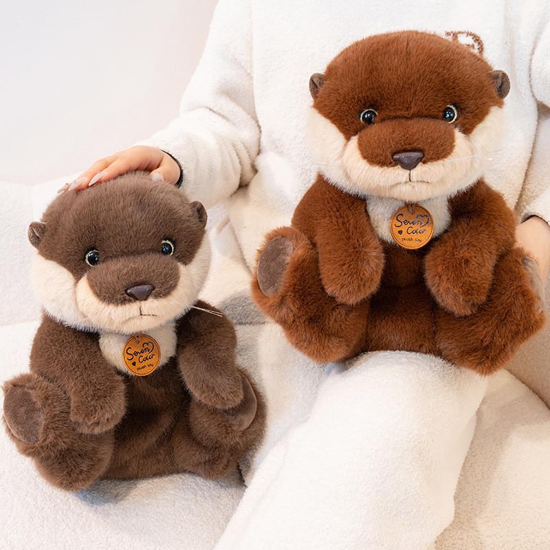 Плюшевая Игрушка Выдра Сидящая Лежащая Мягкая Игрушка Кукла Детская Декорация Подарки на День Рождения