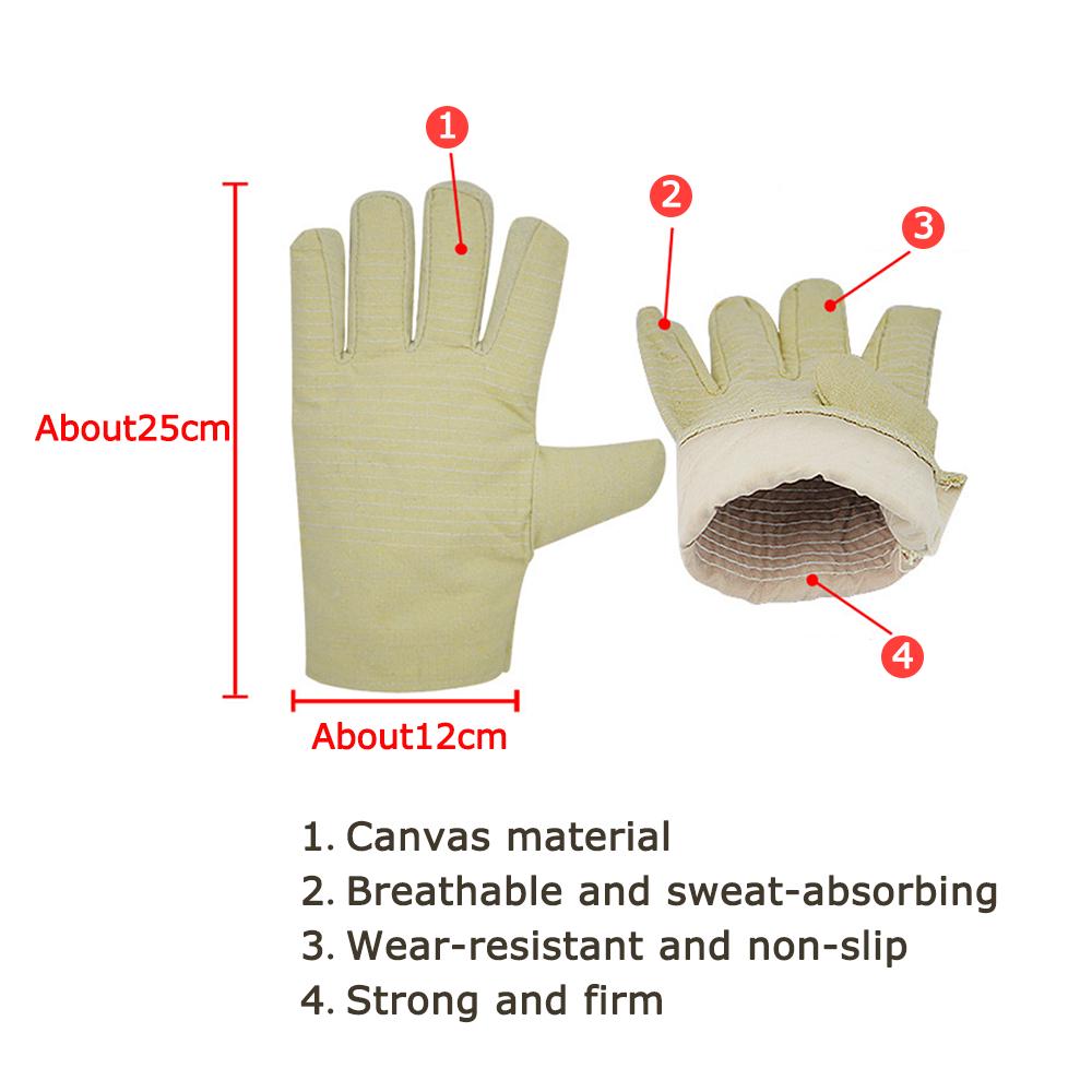 Перчатки из парусины, толстые двухслойные защитные перчатки, износостойкие, противоскользящие рабочие перчатки, механические