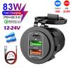 НОВОЕ 4-портовое двойное PD двойное QC 3.0 USB автомобильное зарядное устройство с гнездом вольтметра, адаптер розетки питания, водонепроницаемое для автомобиля/лодки 12 В/24 В