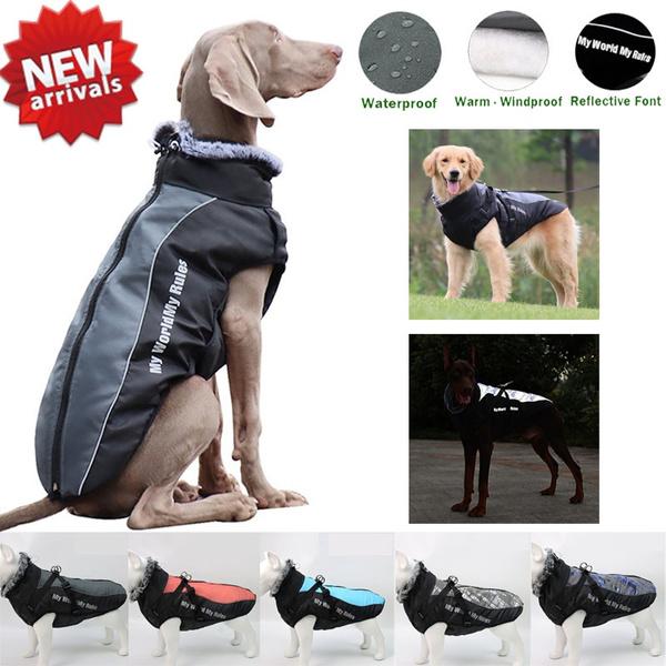 New Winter Dog Warm  Waterproof Clothes Reflective Font Clothes Waterproof Vest Pet Cat Jacket Pet Cotton Clothing For Small Medium Big Dogs XL-6XL