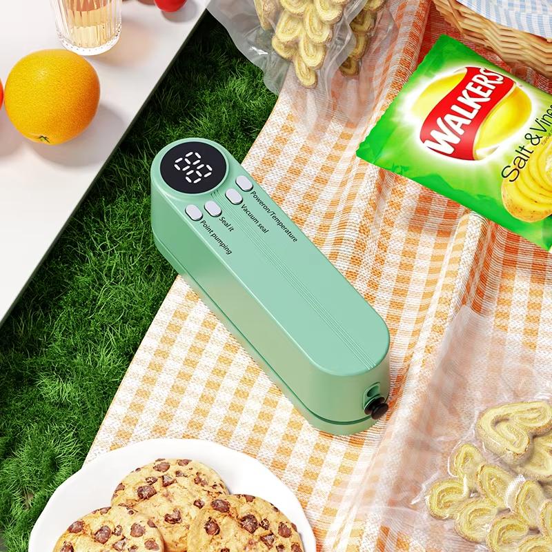 Mini Portable Vacuum Sealer Fresh Sealing Machine Home LED Display 1200mAh Wireless Fully Automatic Vacuum Sealer Plastic Sealer