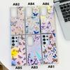 Colorful Butterfly Group Electroplated Laser Textured Matte Series Phone Cases for iPhone 13 14 15 Series for Samsung Galaxy S23 S24 A15 A25 A35 A55..