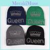 Casual Knit Cap With Queen Crown Pattern Decoration For Men And Women In Fall And Winter