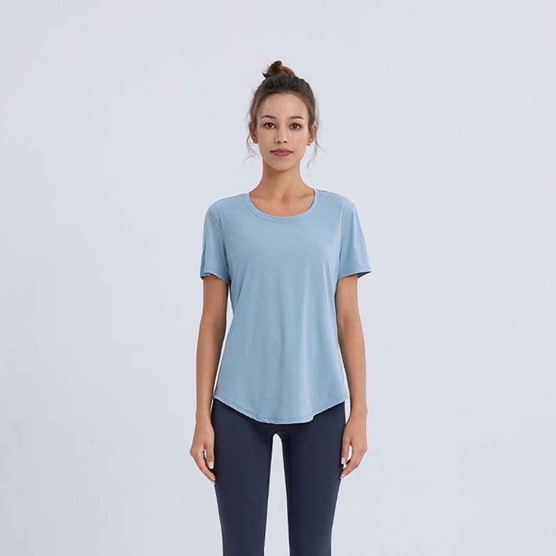 Women's Summer Slimming Yoga Cover-up T-shirt - Loose Fit, Short Sleeve Fitness Top for Running and Training