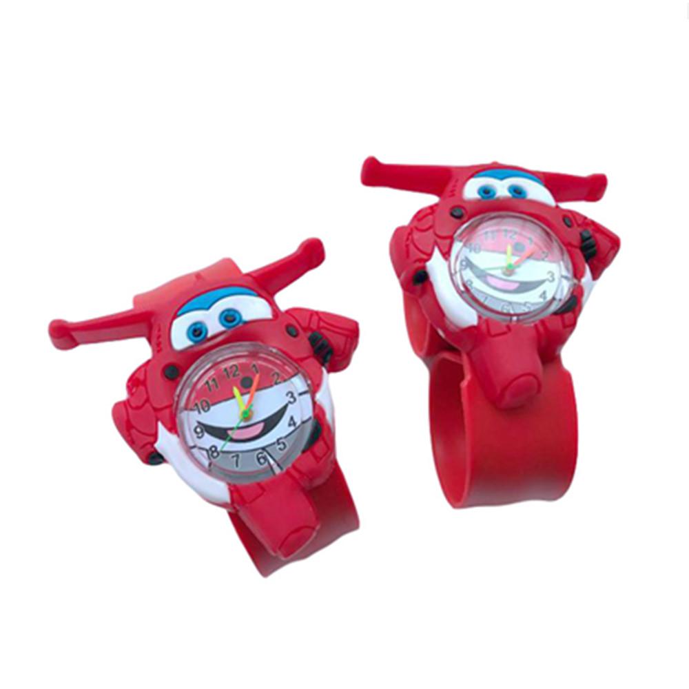 1 шт. Мультяшные часы Super Wings Фигурки самолетов Силиконовый ремешок ПВХ Модель Детский Подарок Игрушка
