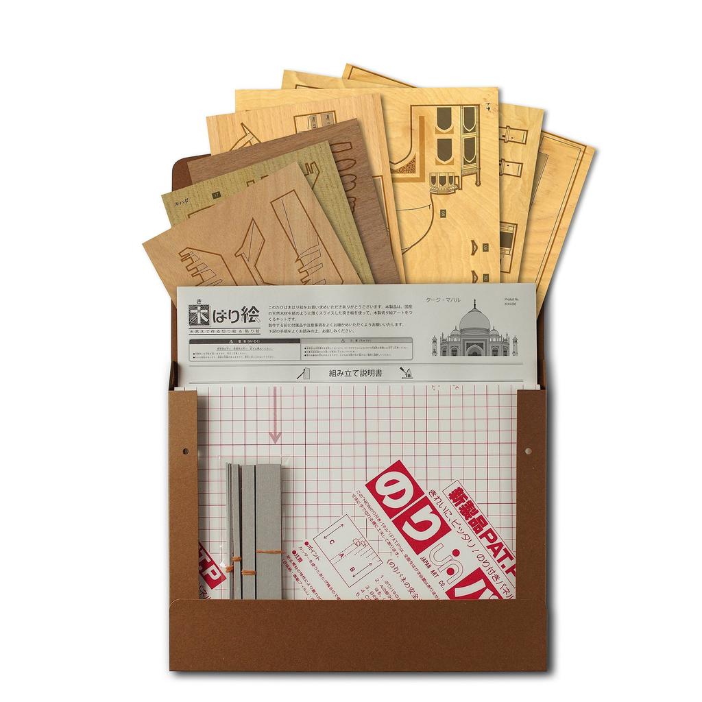 KINOWA Деревянный постер Оригинальный набор ручной работы Объект всемирного наследия Сделано в Японии "Тадж-Махал"