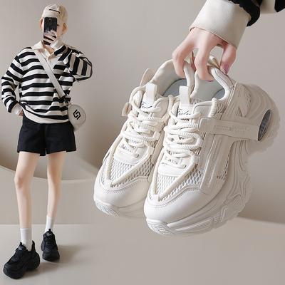 Инс корейская версия новых кроссовок для женщин 2025 осень студенческие спортивные кроссовки для бега повседневная обувь увеличение высоты платформы FB891