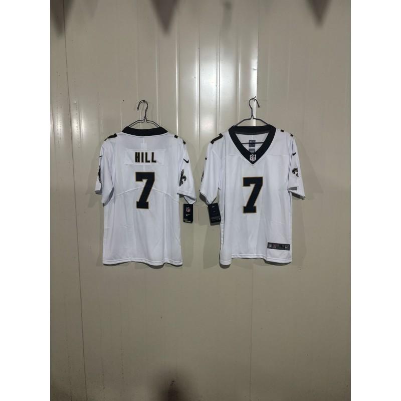 Kids NFL New Orleans Saints 7 Hill Embroidered Football Jersey Youth Sports Uniform