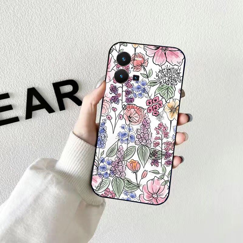 Flowers Garden Phone Case For VIVO Y53S Y33S Y01 Y22S Y31 Y21 Y70 Y21S Y72 V21 V2023 V21E V20 SE iQOO Z8x X100 Pro