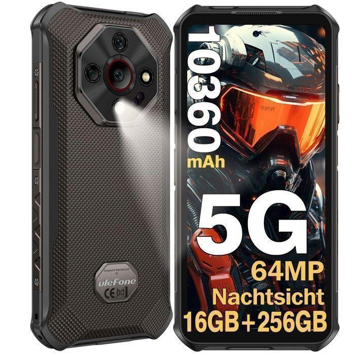 Smartphone Robuste 5G Ulefone Armor X16 Pro 16Go+256Go 6.56" 10360mAh 64MP Telephone Portable Android 15 Double SIM/NFC/GPS Noir - Very good condition