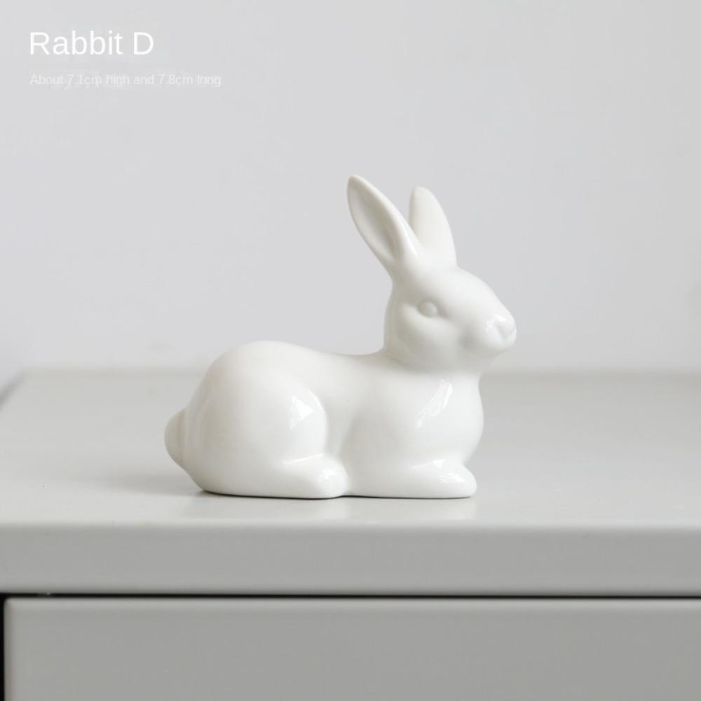 Керамическая скульптура кролика, маленькое пасхальное украшение, симпатичные фигурки пасхального кролика, пасхальные