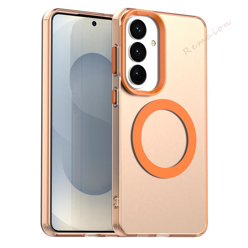 Милый магнитный чехол для телефона Samsung Galaxy S26 S23 S24 S2 FE Ultra A6 A36 A37 A7 A16 A17 A07 Прозрачный защитный чехол