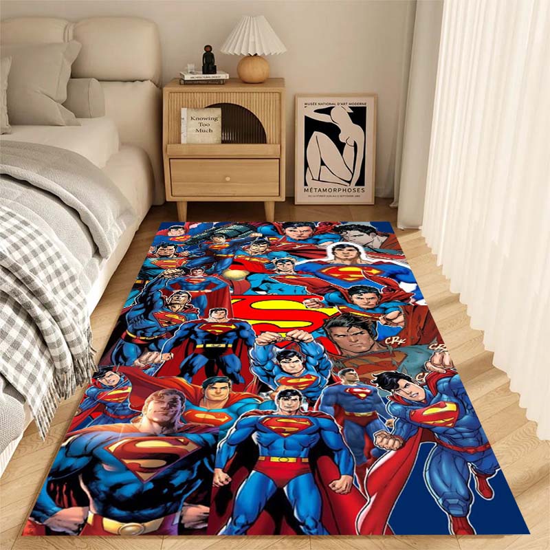 Cartoon Superman anti-slip rug for living room, soft and comfortable, suitable for bedrooms, children's playrooms, sofas, etc.,
